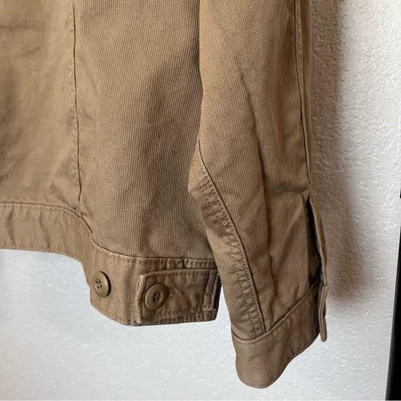 American Eagle Corduroy Cotton Lined Inside Trucker Jacket Khaki Men’s - Picture 8 of 11